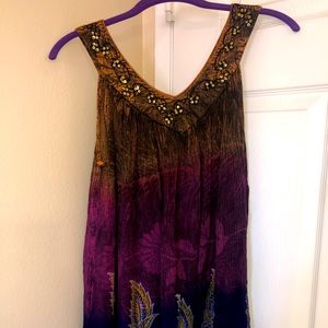 NWT Women’s Embroidery Tank Top Paisley One Size Free Size Made in India